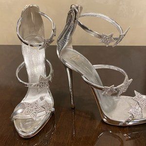 Giuseppe Zanotti Harmony Star Silver High Heels 7.5 Size